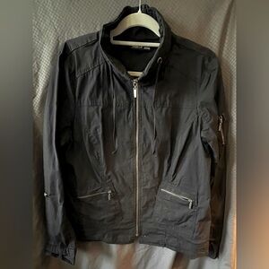 Tribella Women’s Black Lightweight Zippered Utility Jacket w/Pockets; Size 12